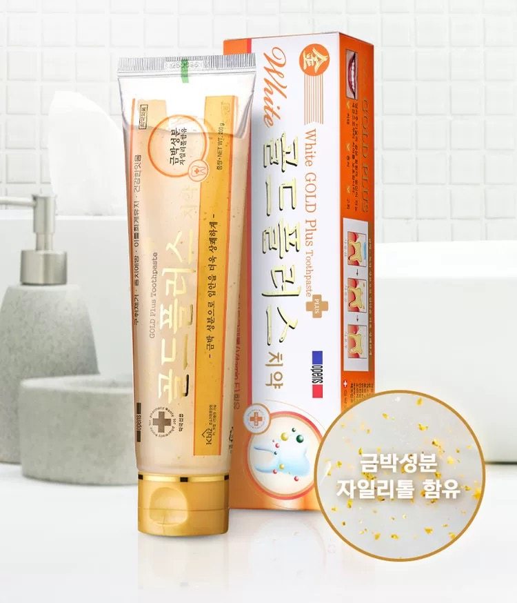 韩国GOLD黄金牙膏金箔亮白除烟渍除牙垢去牙结石洗牙防蛀固齿牙膏