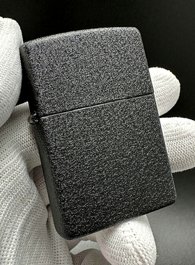 ZIPPO正品之宝打火机 美版原版常规机 黑色磨砂 黑裂漆236光板
