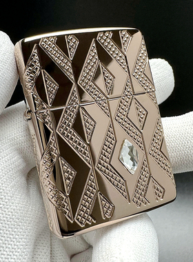 ZIPPO正品之宝打火机 美版原版盔甲环绕深雕玫瑰金 蔷薇水晶49702