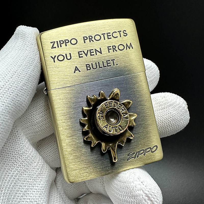 ZIPPO正品之宝打火机 日版原版贴章 黄铜 守护安东尼 金子弹BB-BU