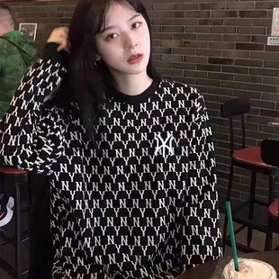 官网NY正版MBL男装秋冬情侣款套头卫衣男女休闲上衣刺绣加绒外套