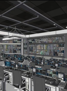 acon3d 工业特工秘密基地_战情室电影场景模拟SU模型