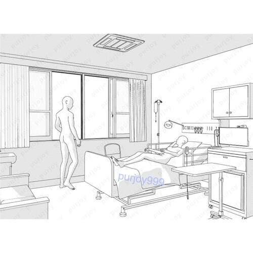 csp3d模型素材-医院场景单人多人病房护理站套装集合