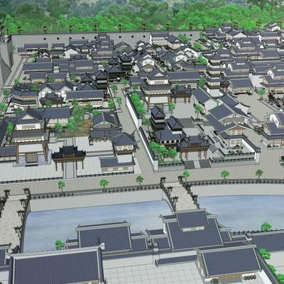 【acon 3D】32中式古代城池SU模型