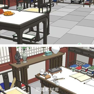 【acon3d模型】  中国古风王府府邸漫画背景素材