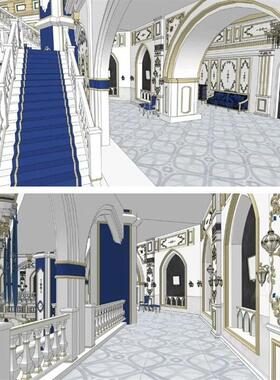 【acon3d模型】 高档奢华梦幻宴会厅