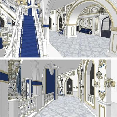 【acon3d模型】 高档奢华梦幻宴会厅