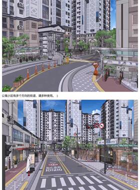 【acon3D模型】M003 学校 & 商业街 & 公园 &
