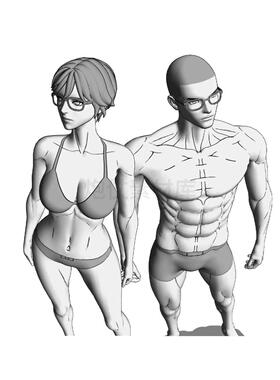 【自动发货】CSP/优动漫专属模型】acon3d人体肌肉模特