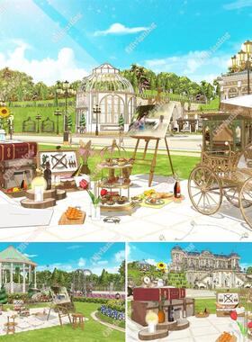 【acon3d】浪漫玄幻野餐 道具集锦 skp格式 su模型