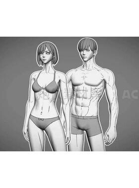 【自动发货】CSP/优动漫专属模型】acon3d人体肌肉模特