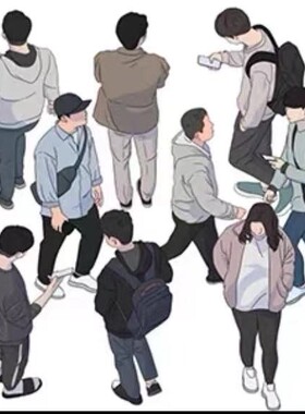 【csp笔刷】群众人物100人人物俯视角度png sut的笔刷文件