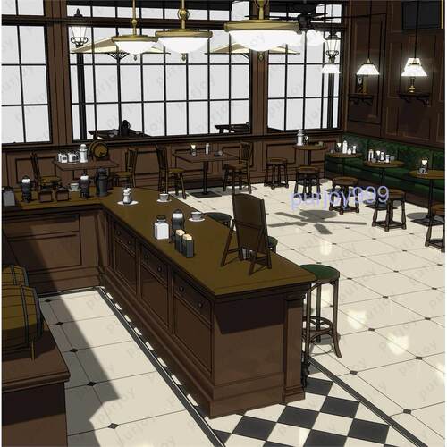 csp3d模型_中世纪咖啡店