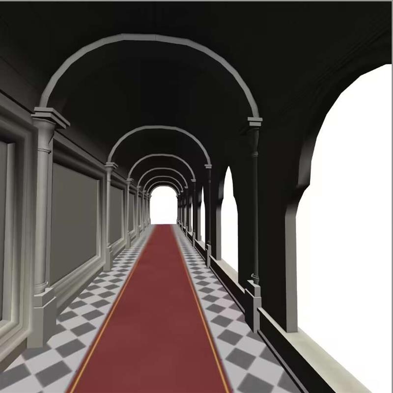 【csp模型】3d皇宫走廊建筑欧式