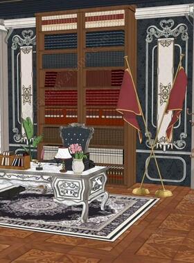 acon3d 071欧式书房SU模型