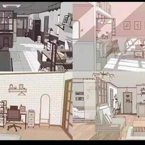 【acon3d】各主题一居室4件套装su模型 四个风格的单身