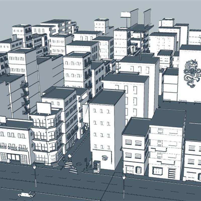【csp】【模型】C267 3D城市群 街道 场景