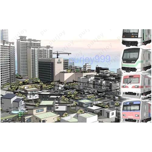 Acon 3d SU模型_地铁站台加综合街道背景素材