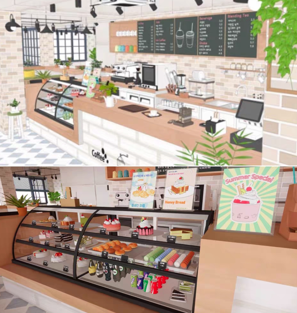 【acon3d】伊甸咖啡馆外部和内部 包含咖啡馆整体（有无食物）