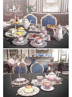 acon3d浪漫下午茶具及房间套装su模型，草图大师模型