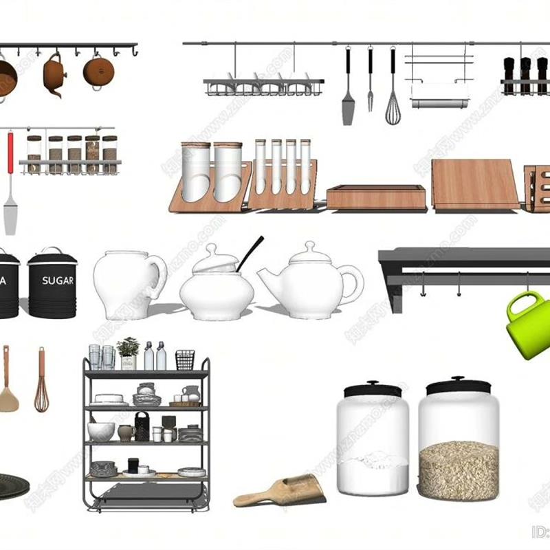 acon3d su模型083现代风格厨具SU模型 草图大师模