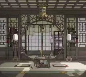 acon3d 东方风背景—厢房 古风室内 古代书房 草图大师 su模型