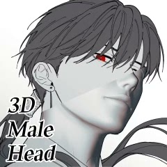 【csp笔刷】男性头部模型20以上可用(笔刷素材)