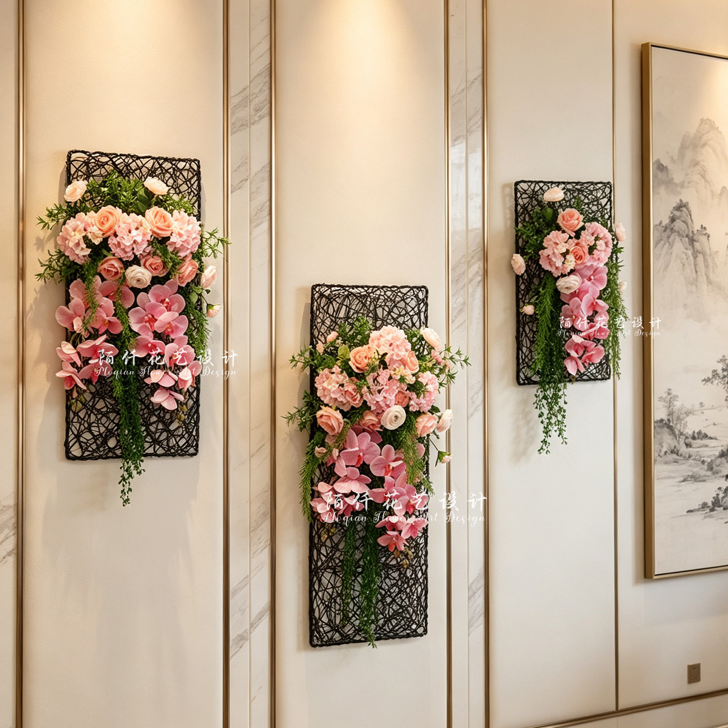 创意墙上仿真绿植壁挂花框墙面装饰假花民宿房间客厅花艺壁饰挂件