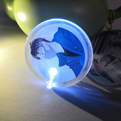 酒吧活动LED发光徽章定制工号牌KTV闪光胸牌别针式 荧光胸章圆形章