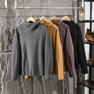 潮 哈苏连帽卫衣宽松情侣帽衫 水波浪纹理抓绒衣2025年秋冬新款 男士