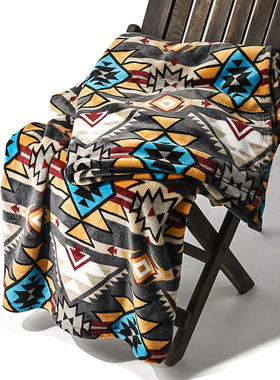 多带2条！260克重法兰绒美式咔叽纳瓦霍风格毛毯！尺寸180*200CM