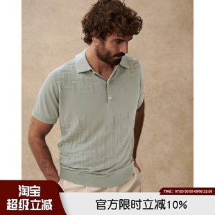 男POLO衫 万元 德国16机立体提花短袖 高奢 100天丝莱赛尔植物纤维
