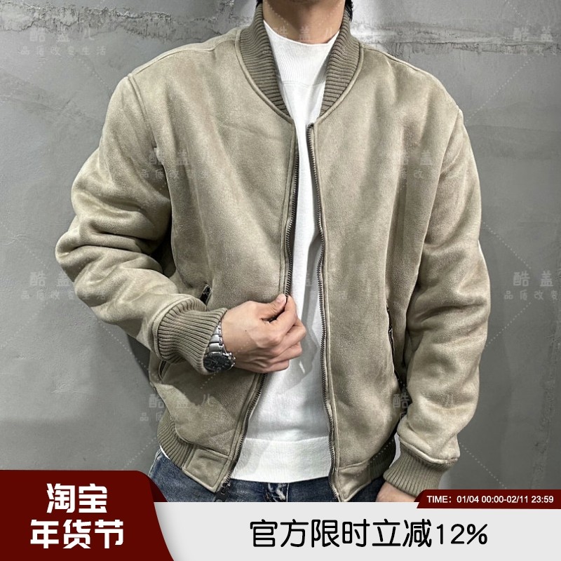 仿皮毛一体重磅高端麂皮绒加厚加绒保暖秋冬男休闲棒球领夹克外套,男装,夹克,淘宝优惠券,粉丝福利购,淘宝优惠卷