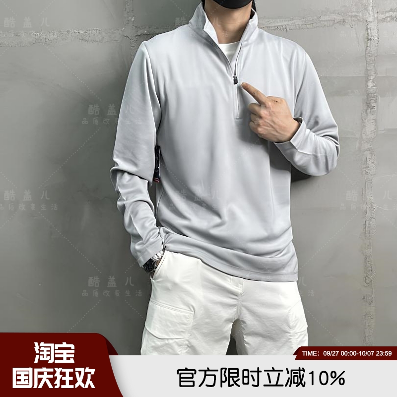 大码运动休闲长袖半拉链POLO衫