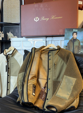 线下6980 意式高奢 高端仿皮毛一体羊羔绒防风保暖情侣男夹克外套