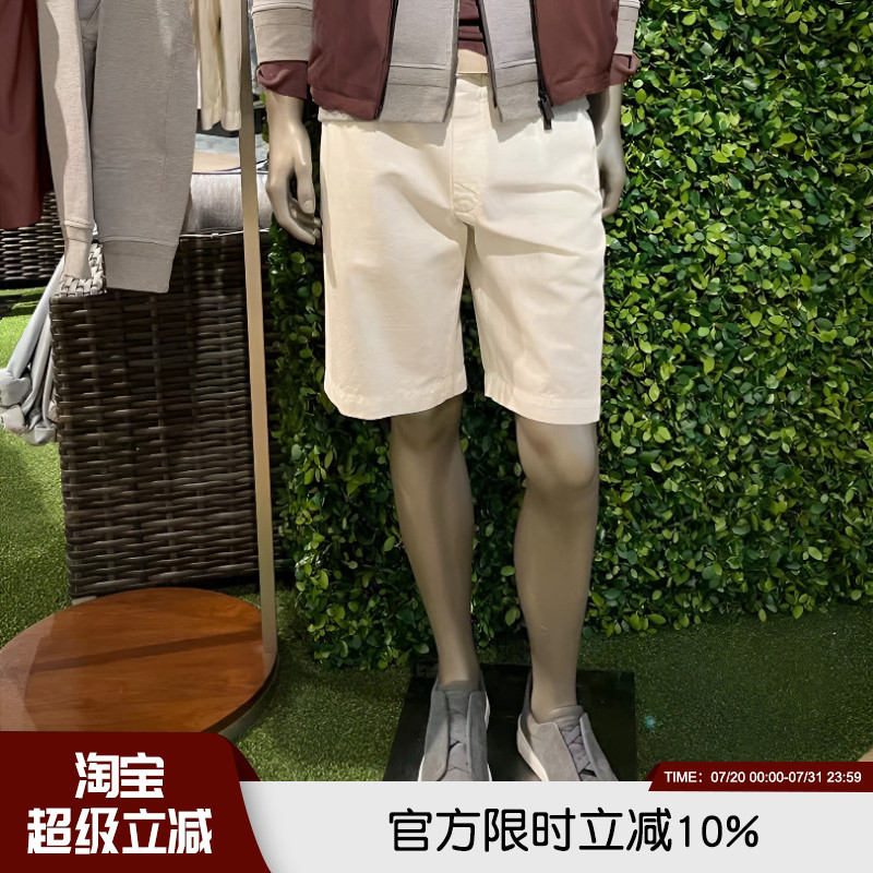 垂坠简约百搭小直筒天然亚麻短
