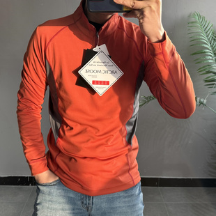 T恤衫 户外神品 运动半拉链立领高弹力长袖 日单男士 科技吸湿透气