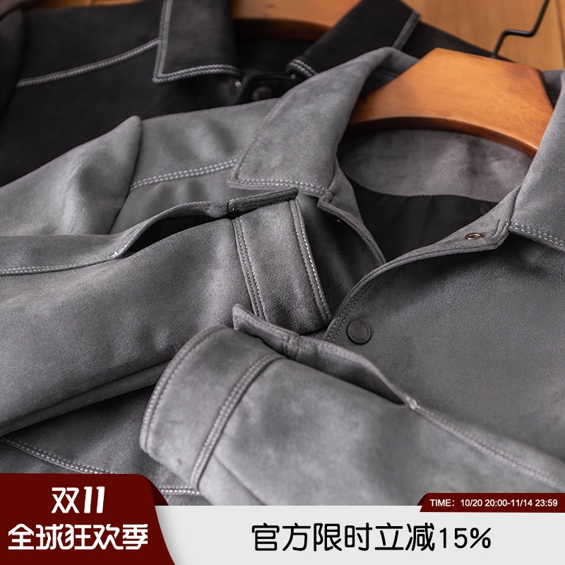 惊艳好货！木巨超软！麂皮绒夹克