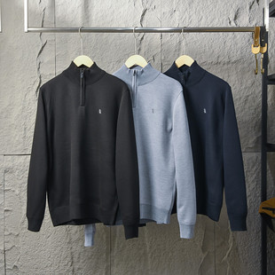 高端品质 上身特有范儿 春季软糯舒适保暖百搭半拉链针织衫毛衣男