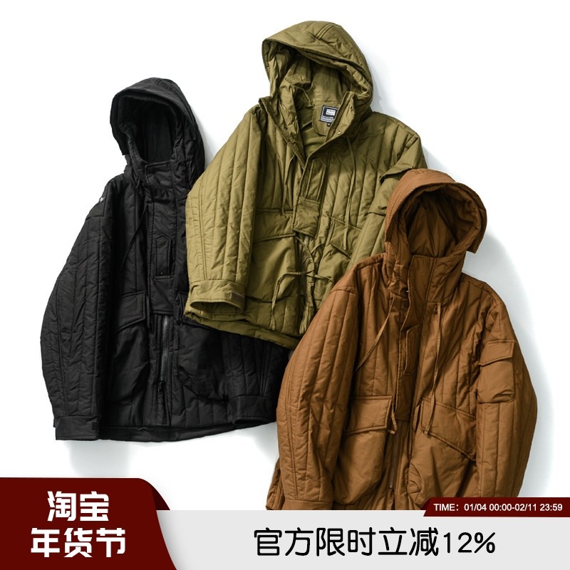 日系复古工装大口袋冬季男女情侣连帽绗缝宽松休闲外套潮棉衣棉服,男装,棉衣,淘宝优惠券,粉丝福利购,淘宝优惠卷