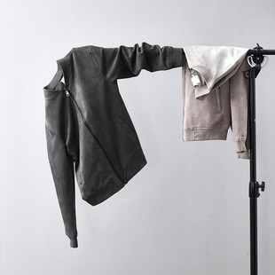 干练帅气！麂皮绒面料！22春季男士时尚休闲棒球领飞行夹克外套潮