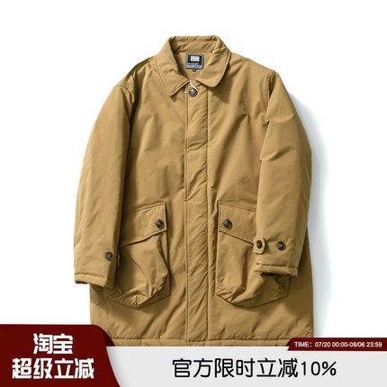日系高端复古秋冬男女情侣工装立体阔版中长款羽绒棉棉衣棉服外套