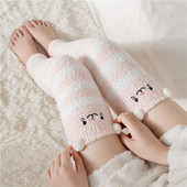 护膝护腿袜套冬季 加厚保暖过膝长筒珊瑚绒超厚睡眠家居月子袜子女