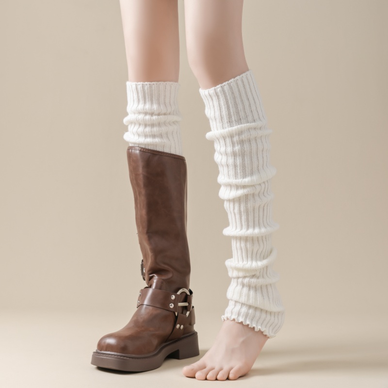 高筒美腿塑性棉个性竖条显瘦护膝