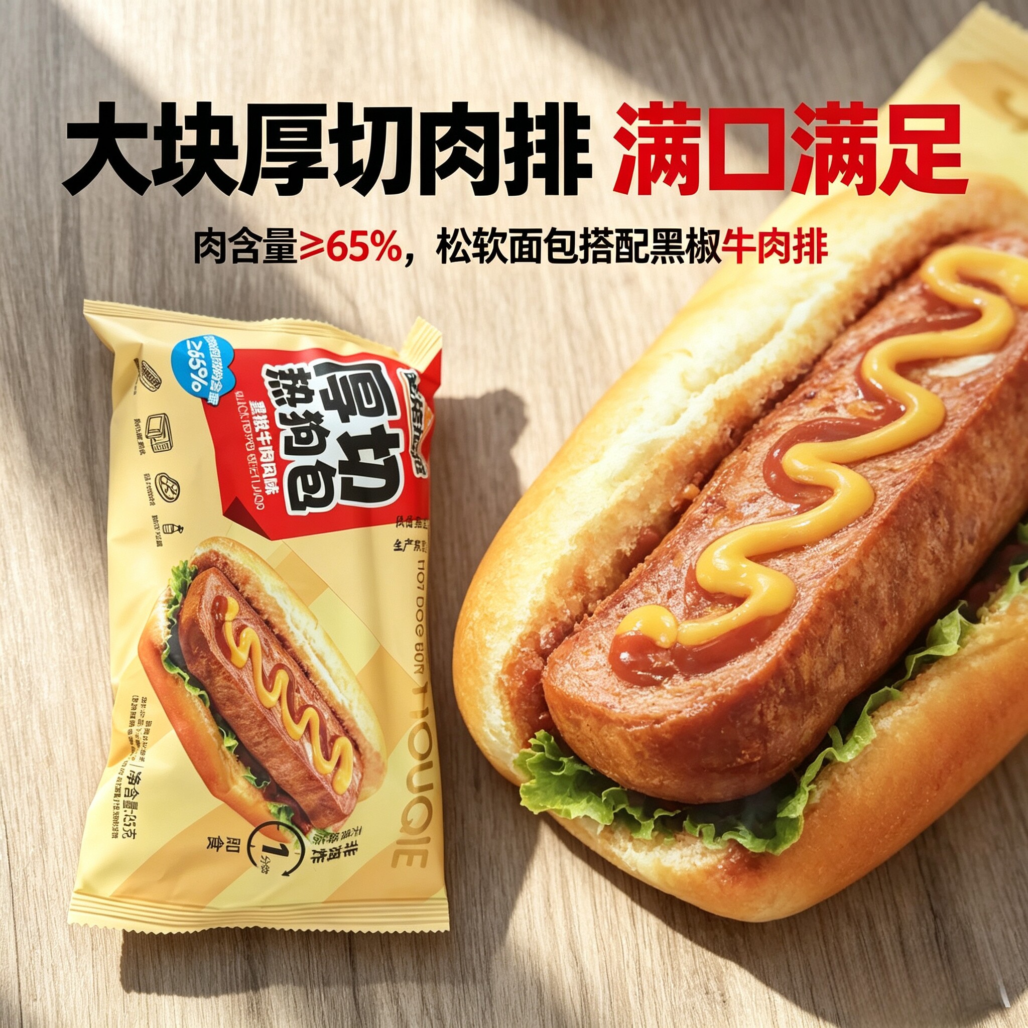 厚切热狗包85g独立包装 学生早餐办公室代餐休闲零食