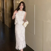 欧洲站轻奢钩花蕾丝上衣 2025年新原创设计 贵气千金 半裙欧货