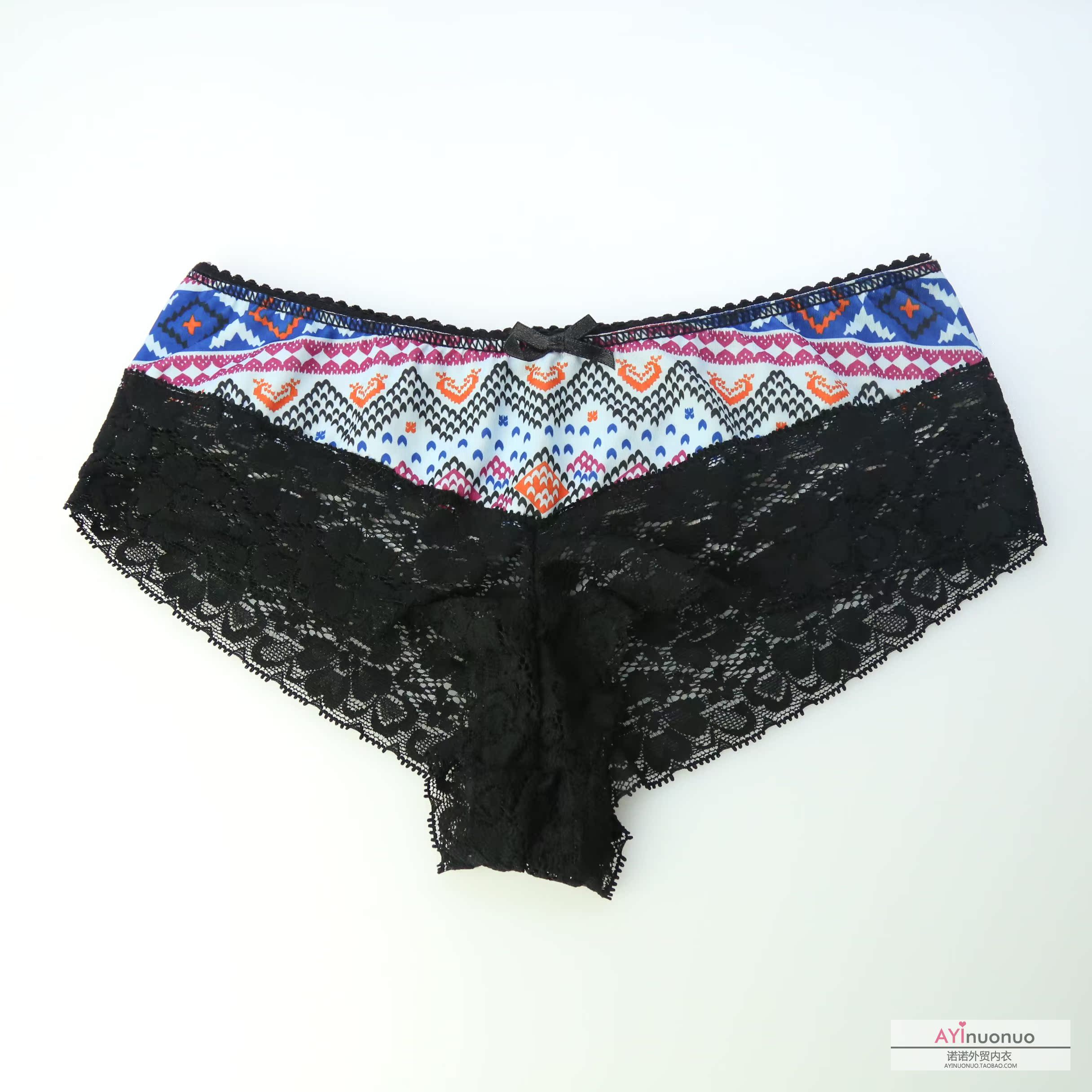 H-F9Ó¢¹úµ¥top*¼Ò µÀ¶É«¼¸ºÎÓ¡»¨ ÀÙË¿±ß ÄÚ¿ãXS/S/M/L/XL/2XL