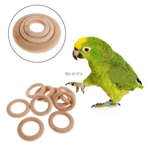 10 PcsSet Natural Wooden Ring Home Decoration Pet Parrot Bi