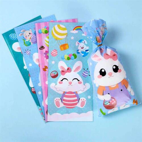 20/50Pcs Easter Gift Bags Easter Candy Cookie Bags Rabbit