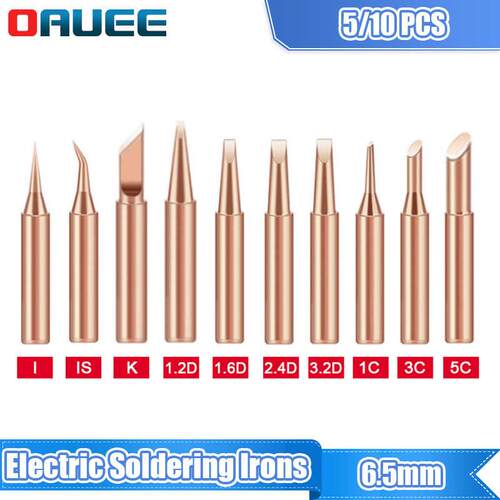 5/10Pcs Electric Soldering Iron Head Tool Copper Welding Hea